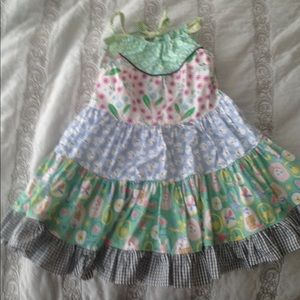 Matilda Jane Kitty Bunny Tie Dress 4 VGUC